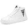 Popular autumn and winter men's shoes high-top leather non-slip breathable fashion casual sneakers white