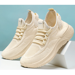 Versatile fashion casual shoes soft sole comfortable breathable sports shoes beige