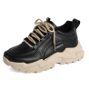 Fashionable thick-soled sports shoes for women Korean style lace-up casual dad shoes black