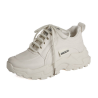 Fashionable thick-soled sports shoes for women Korean style lace-up casual dad shoes white