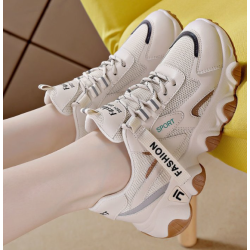 New mesh height-enhancing white shoes casual breathable sports shoes dad shoes for women