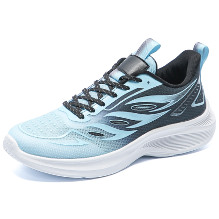 Rebound fitness ultra-light shock-absorbing casual shoes running sports shoes men's white and blue